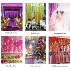 2Packs Fringe Curtain Backdrop for Party Decoration