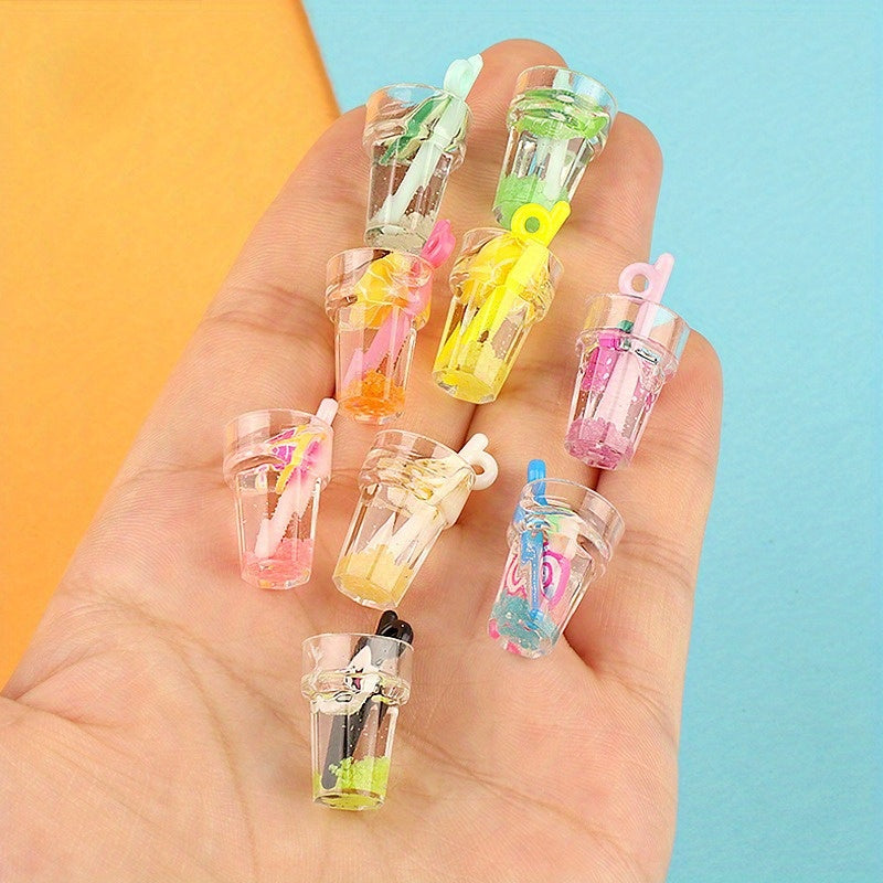 2pcs Mini Beverage Bottle DIY Ornament Luminous Resin Accessories