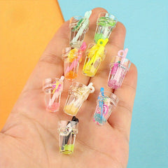 2pcs Mini Beverage Bottle DIY Ornament Luminous Resin Accessories