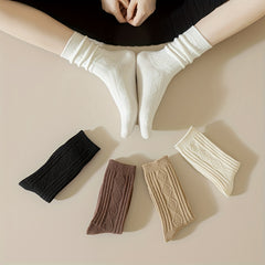 5 Pairs Argyle Pattern Socks Mid Tube Women's Stockings