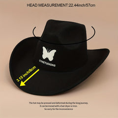 Luminous Cowboy Hat Punk Solid Fedora Cap Unisex Sunscreen Jazz Hat