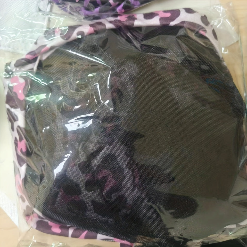 Comfortable Horse Fly Mask with Ears Elasticity Leopard Print Large