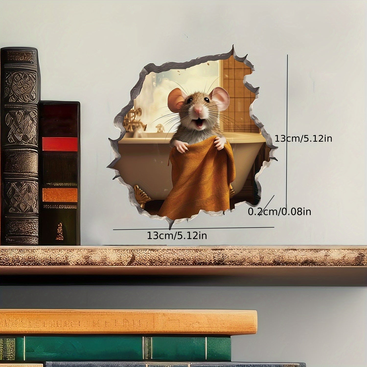 Bathroom Rat Hole Towel Sticker 3D Waterproof Self adhesive Sticker