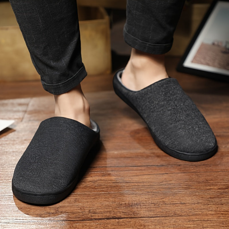 Men's Memory Foam Plush Lining Slippers Winter Comfort