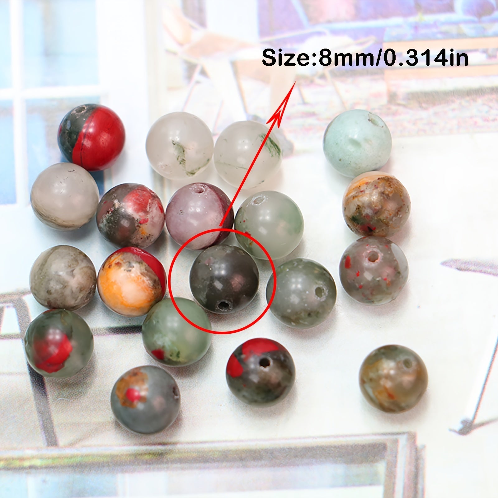 25pcs African Blood Stone Beads 8mm DIY Handcraft