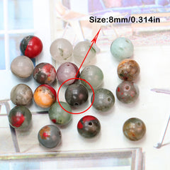 25pcs African Blood Stone Beads 8mm DIY Handcraft