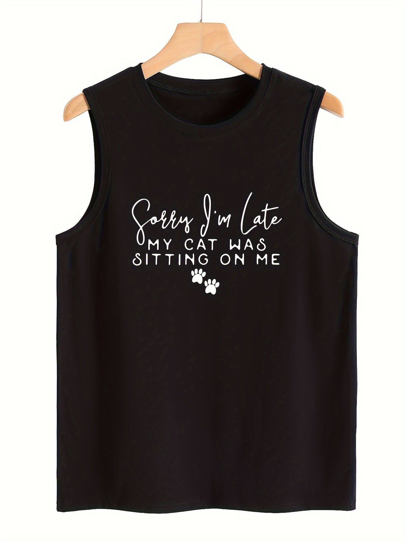 Paw & Letter Pattern Sports Vest Sleeveless Top