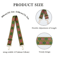 Retro Print Bag Strap Wide Shoulder & Crossbody Replacement DIY