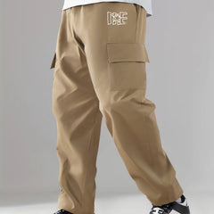 Flap Pocket Cargo Pants Loose Casual Trousers