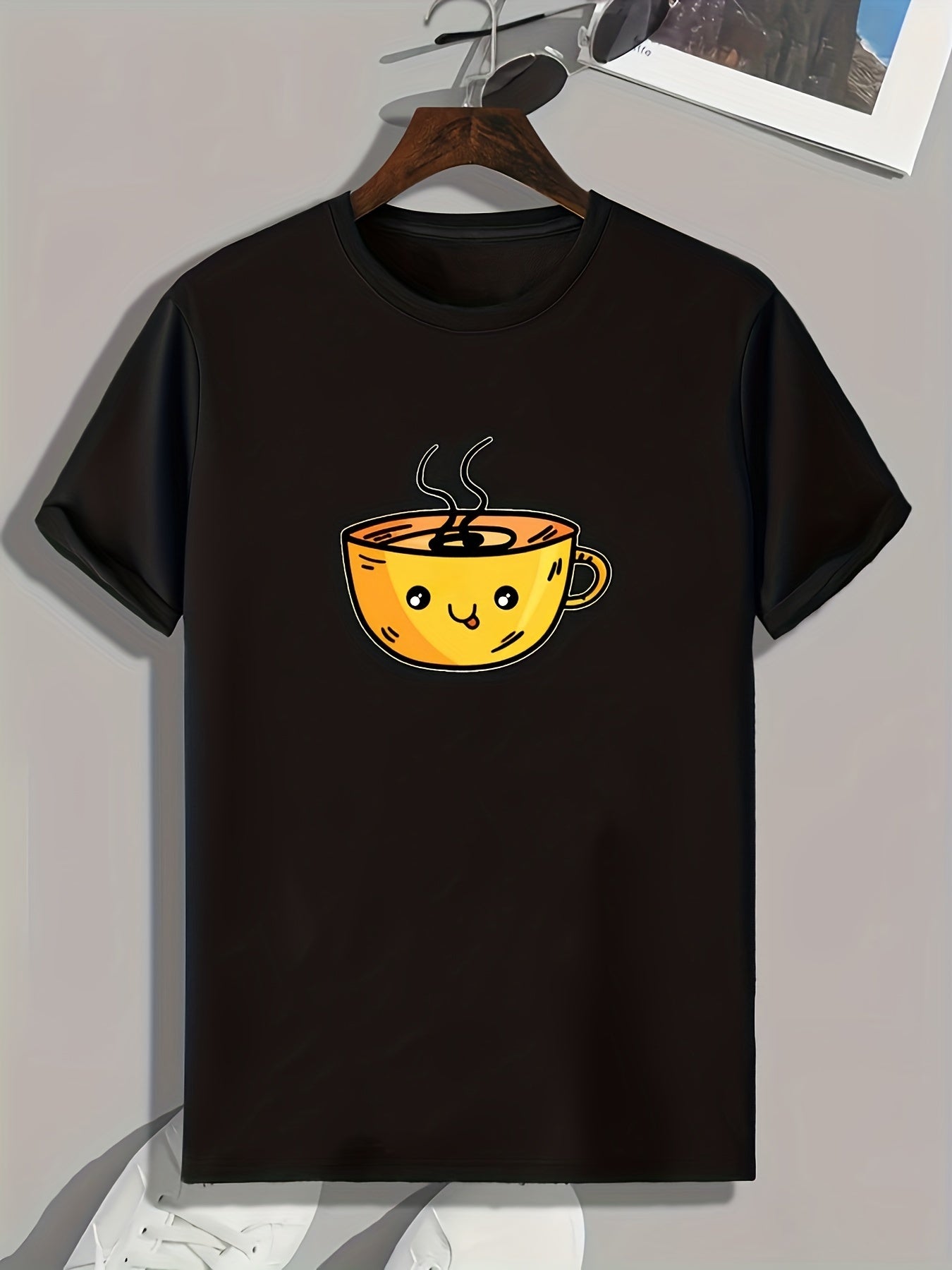 Halloween Tea Cup Pattern Print Men's Comfy Sports T shirt