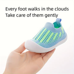 Child's Slip On Knit Solid Shoes Soft Sole Breathable Walking Shoes