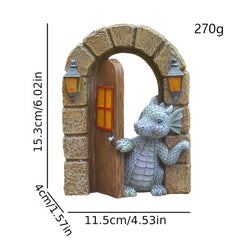 Dragon Garden Ornament Resin Craft Statue Dragon Wall Statue Outdoors