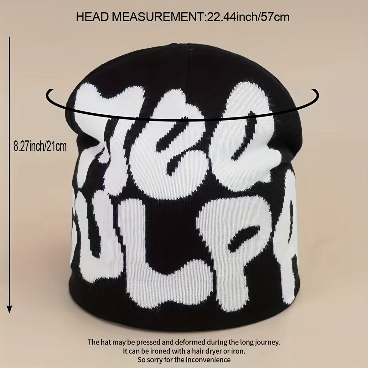 Y2K Hip Hop Candy Beanie Letter Jacquard Knit Hat