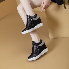 Women's Rhinestone High Top Wedge Sneakers Platform Shoes