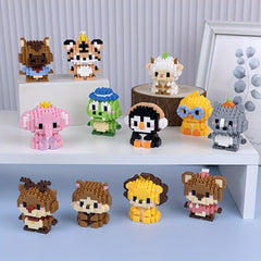 12pcs Mini Animal Building Blocks Set - Lion Elephant Goat Chicken