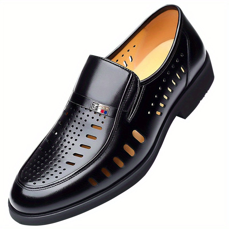 Men's Hollow Out Slip On Formal Shoes Non Slip Wear Resistant Business