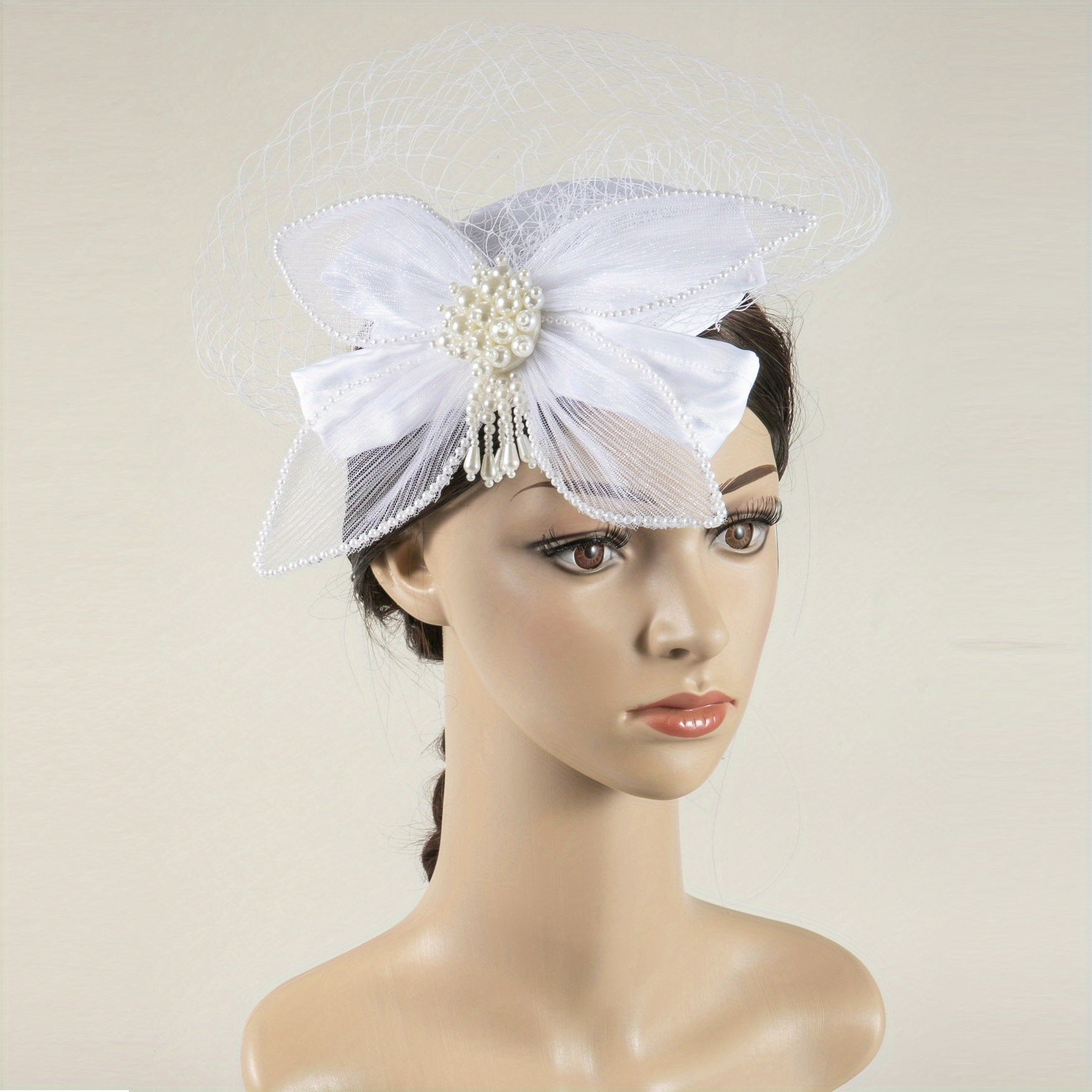 Satin Bowknot Head Piece With Duck Billed Clip Fascinator
