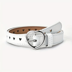 Love Heart Buckle PU Leather Belt
