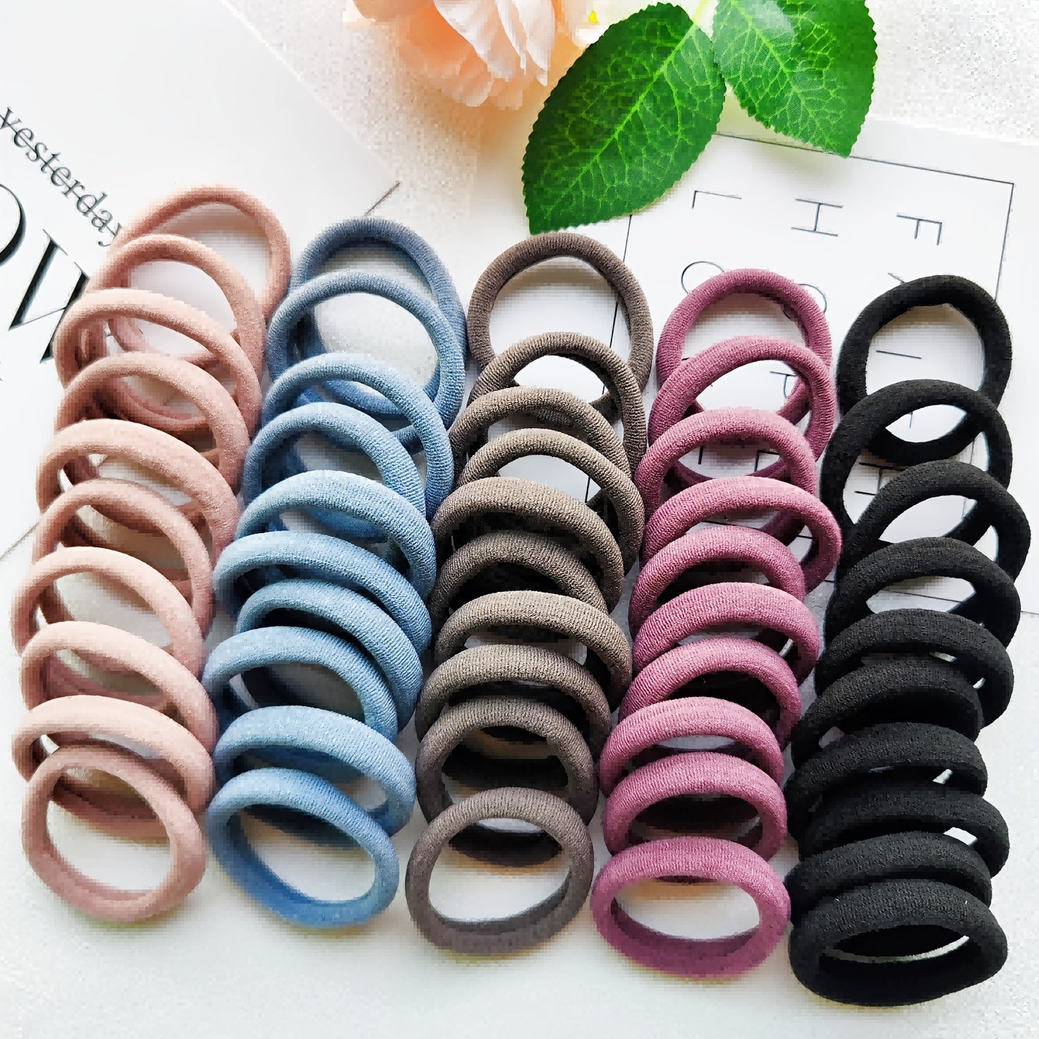50pcs Elastic Hair Ties for Girls Seamless Stretchy Hair Band for Kids