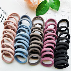 50pcs Elastic Hair Ties for Girls Seamless Stretchy Hair Band for Kids