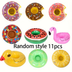 Inflatable Drink Holders Tropical Cup Donut Pineapple Pool Floats