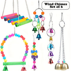 Bird Swing Toys with Bells for Pet Parrot Cage Hammock Hanging Toy