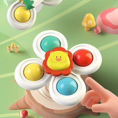 3pcs Suction Cups Spinning Top Toy Baby Game Infant Teether Stress Relief