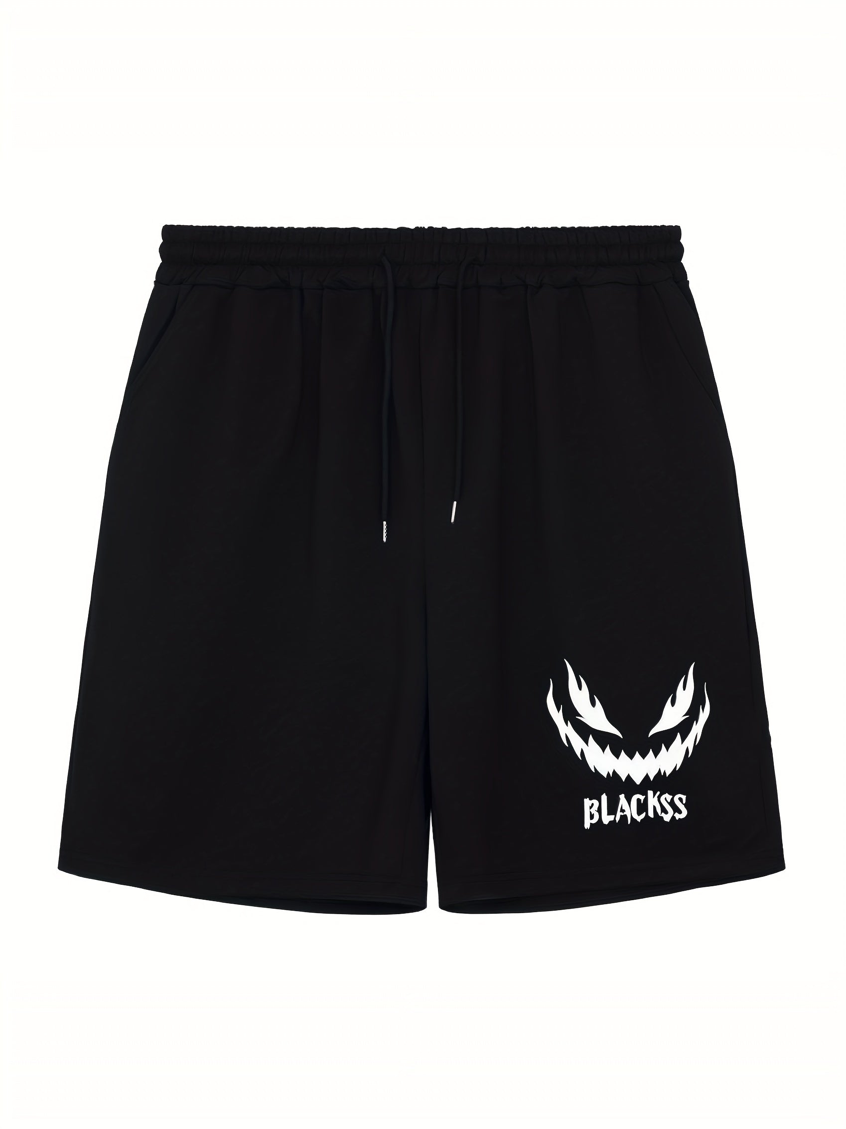Men's Pumpkin Face Workout Shorts Stretch Drawstring Sports Short