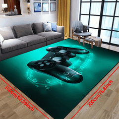 3D Gaming Area Rug Living Room Gamepad Carpet Bedroom Decoration