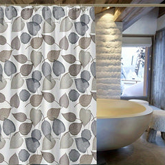 Waterproof Leaves Pattern Shower Curtain