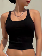 Sexy U Neck Tank Top Sleeveless Summer Top
