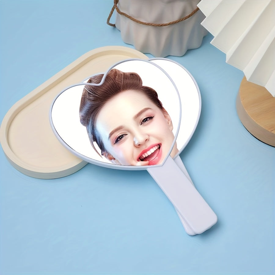 Heart Shape Makeup Mirror Portable Cosmetic Touch up Mirror With Handle