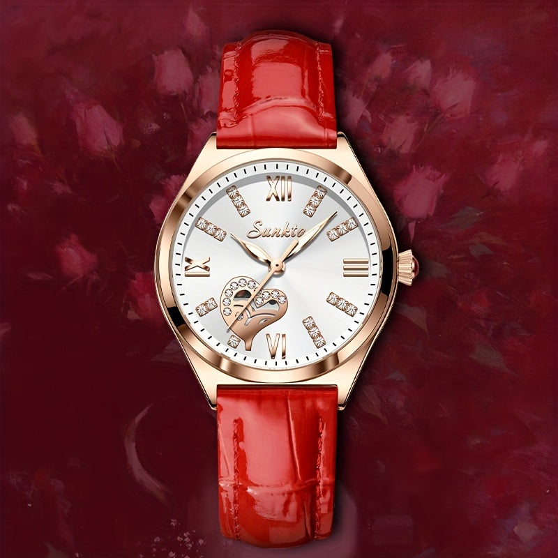 LIGE Girl's Love Dial Youth Gift Watch Life Waterproof Female Student