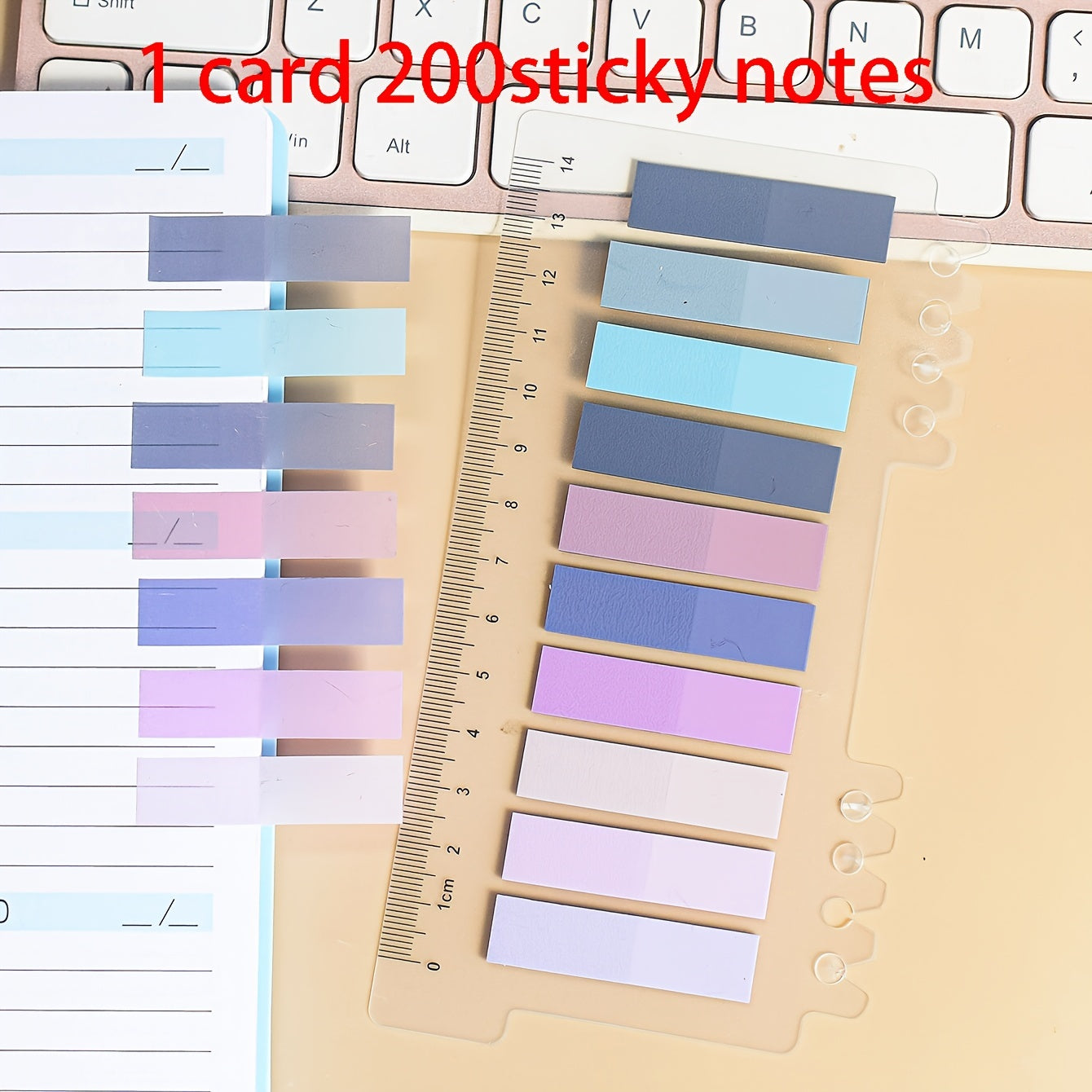 200 Sheets PET Sticky Notes Index Stickers Note Label Paper Office Supplies
