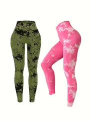 Tie Dye High Waist Yoga Pants Quick Dry Butt Lifting Leggings Women's Activewear