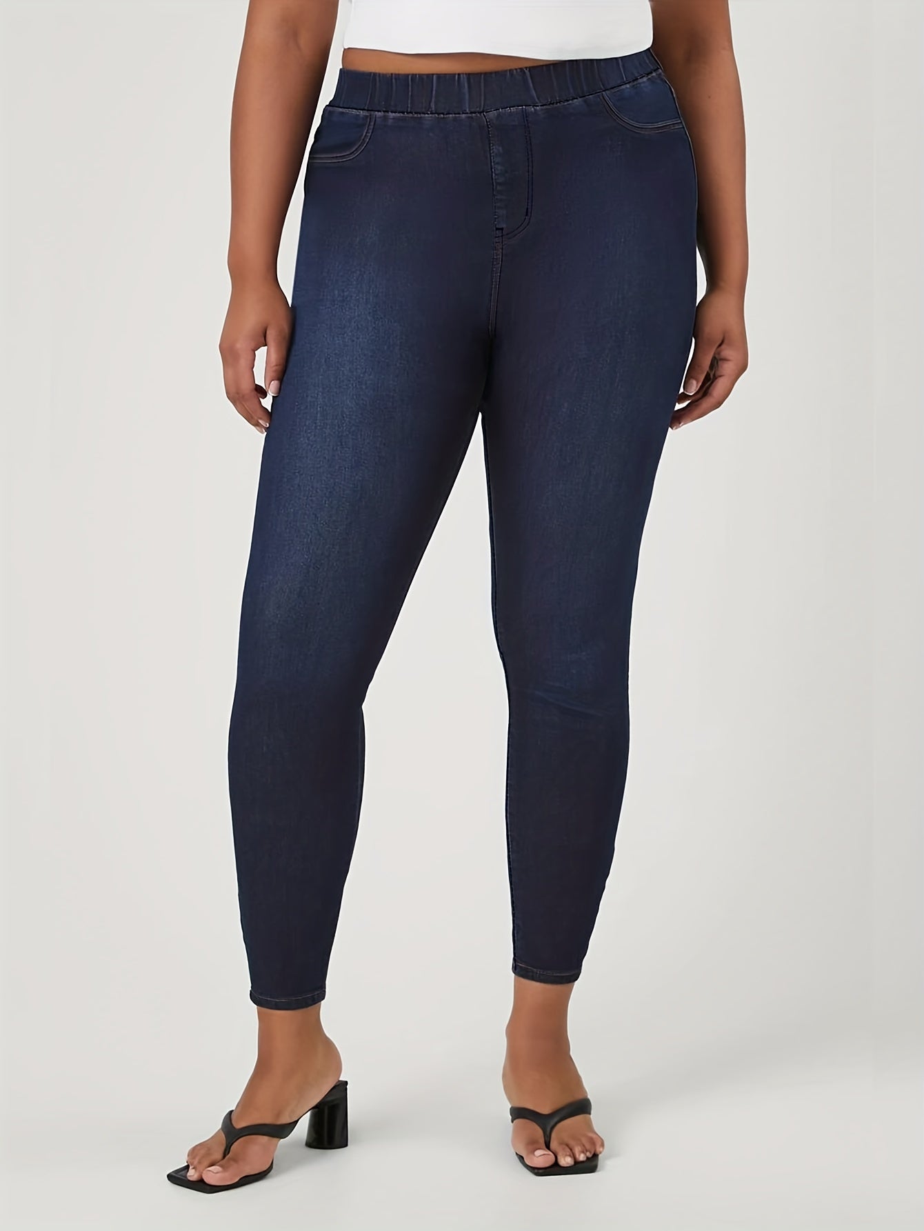 Elastic Waist Slim Fit Jeans