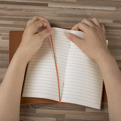 Refillable Orange Leather Journal Notebook