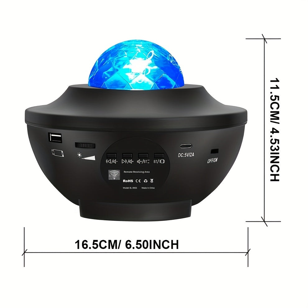 Star Projector Night Light Remote Control Music Speaker Timing Function