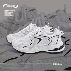 HUANQIU Lace-up Chunky Sneakers Mesh Breathable Running Shoes
