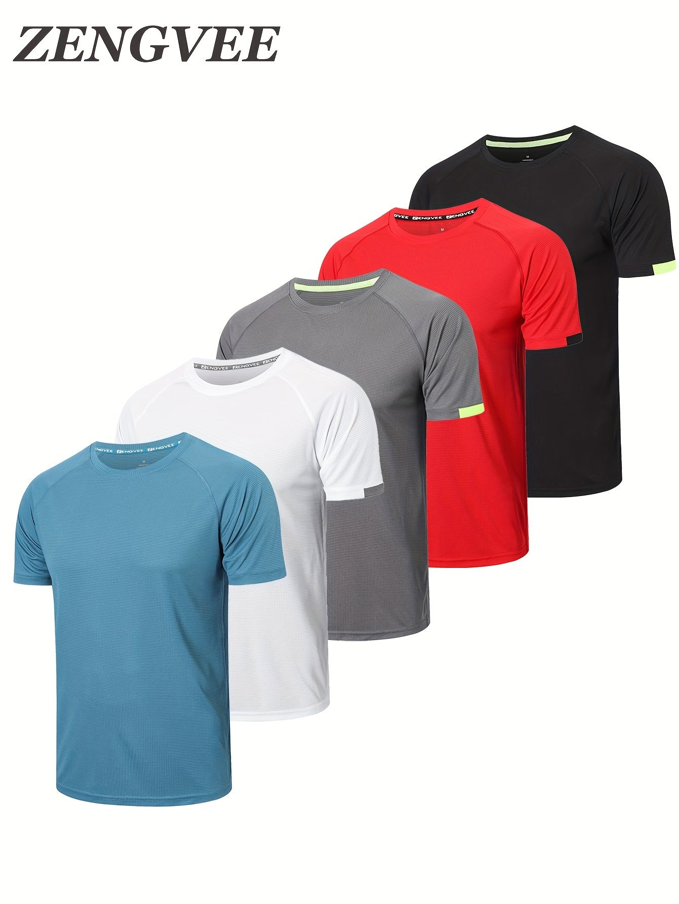 3 Pcs Men's Basic Solid Short Sleeve Comfy T shirt Breathable Tee