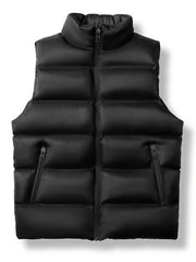 Men's Casual Zipper Pockets Stand Collar Zip Up Vest