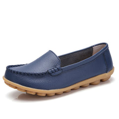 Women's Soft Leather Loafers Slip-On Flats Lightweight Shoes