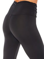 Solid Cross Waist Ruched High Stretch Leggings