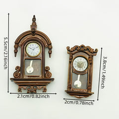Vintage Alloy Clock Dollhouse Accessory European Style Retro Ornament