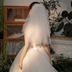 Bridal Wedding Veil & Plain Yarn Soft Fabric Studio Fairy Veil