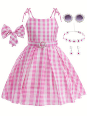 Girl's Plaid A-Line Dress for Cosplay & Dress-Up