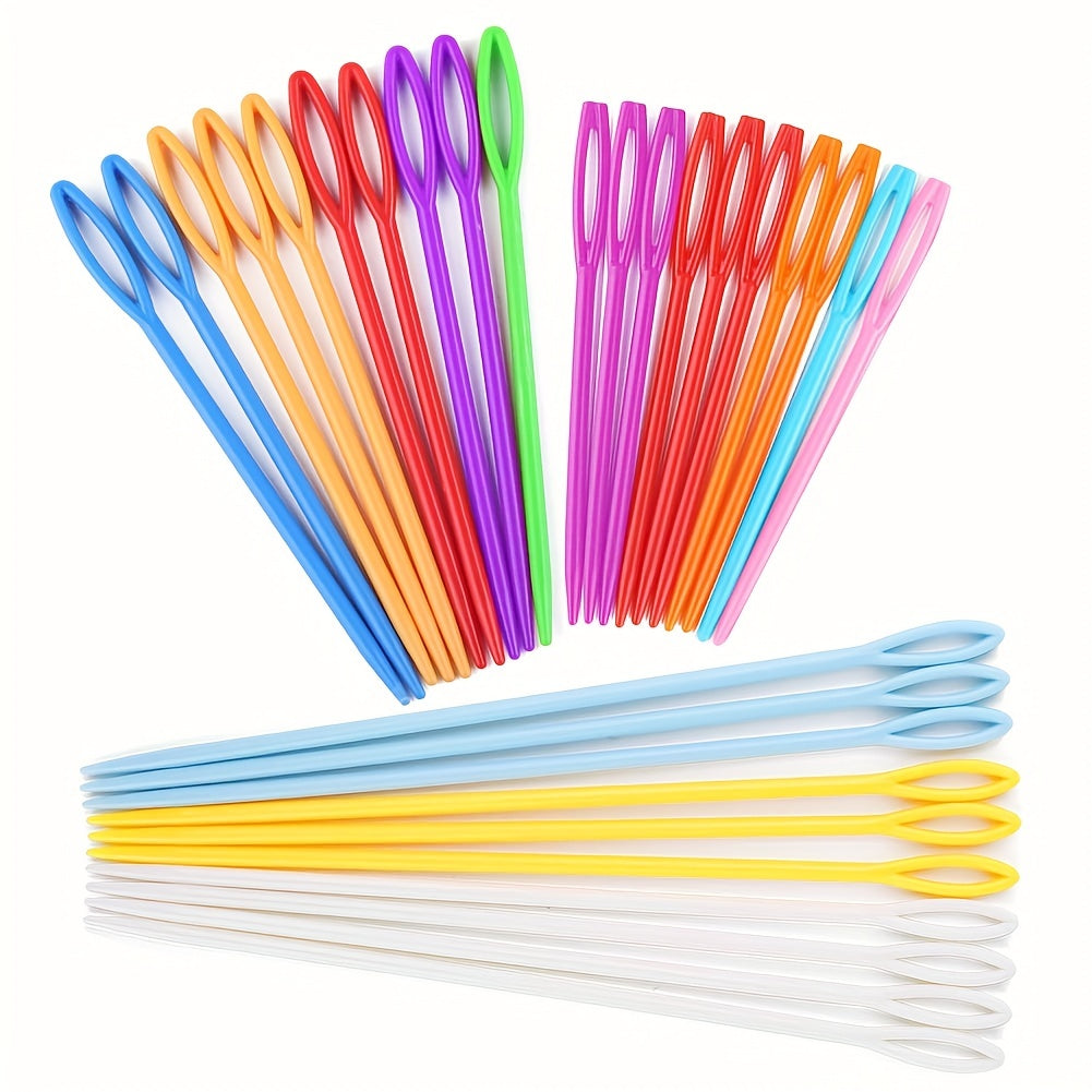 30pcs Large Eye Plastic Needles 6 8 14 Plastic Weaving Needles Yarn Learning