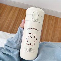 Bear Pattern Insulated Water Bottles - Portable Water Bottle