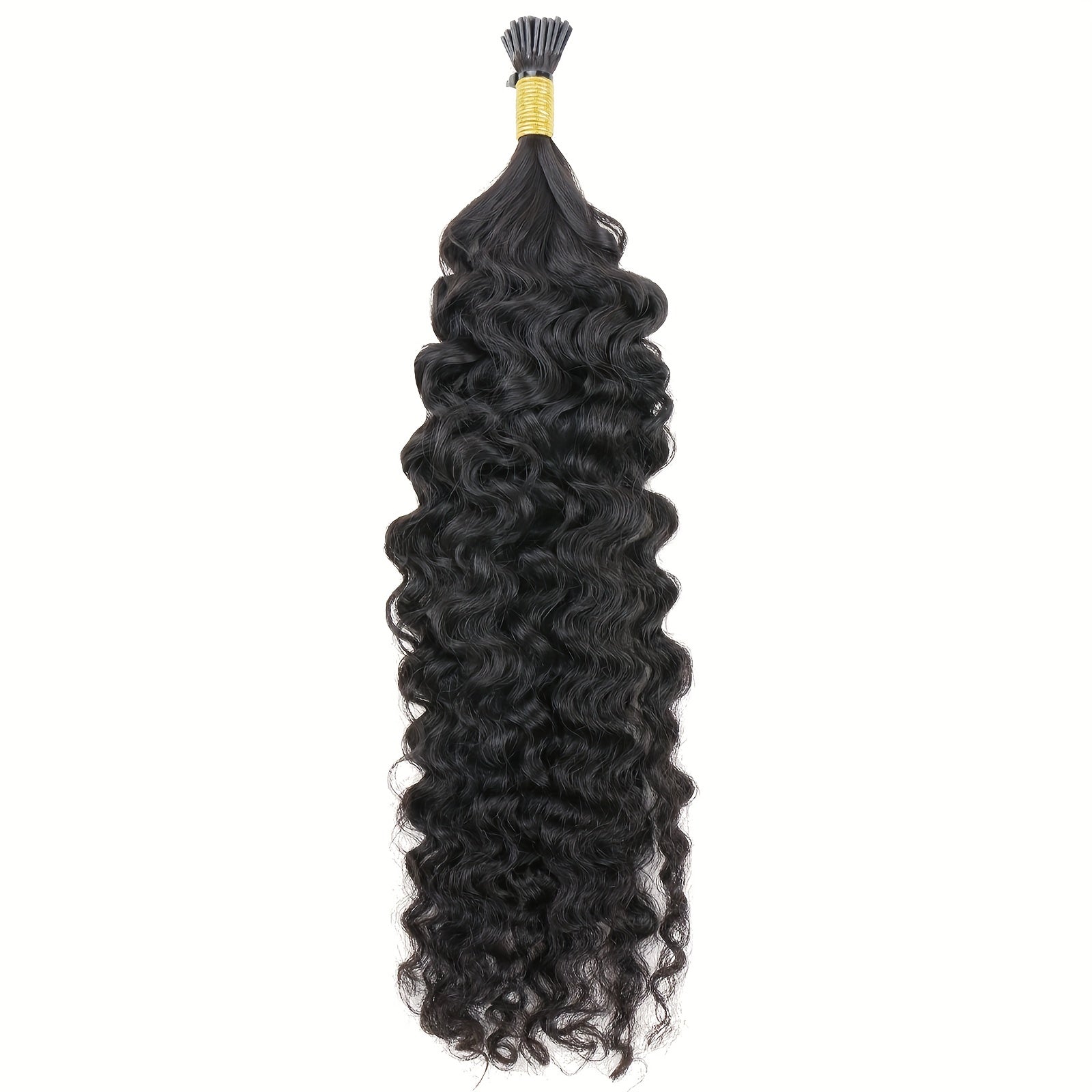50g Natural Deep Curly I Tip Hair Extensions Brazilian Human Hair 45-72-66-04 Cm