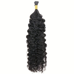 50g Natural Deep Curly I Tip Hair Extensions Brazilian Human Hair 45-72-66-04 Cm